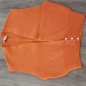 Vintage Orange Sweater Vest Size Large 100% Fine Zephyr Wool